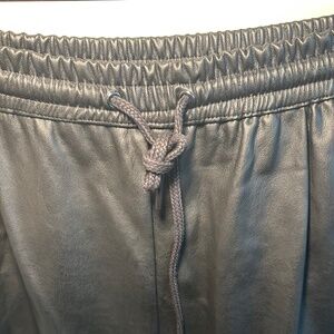 ZARA Black Pleather Joggers Size S